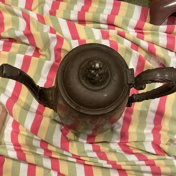 Wmrogers silver tea kettle flat bottom stamped and patina all original - Picture 3 of 4